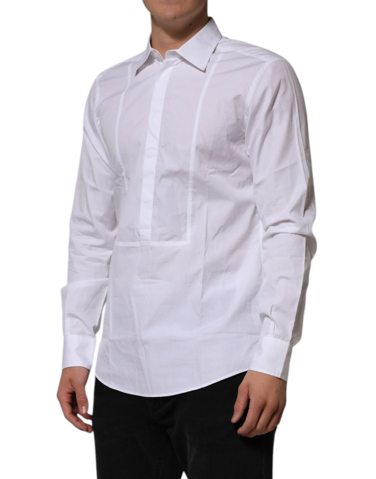 Chemise de ville pour homme en coton popeline blanche de Dolce &amp; Gabbana