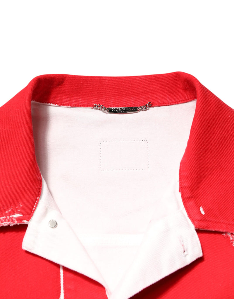 Gilet sans manches rouge avec plaque logo Dolce & Gabbana