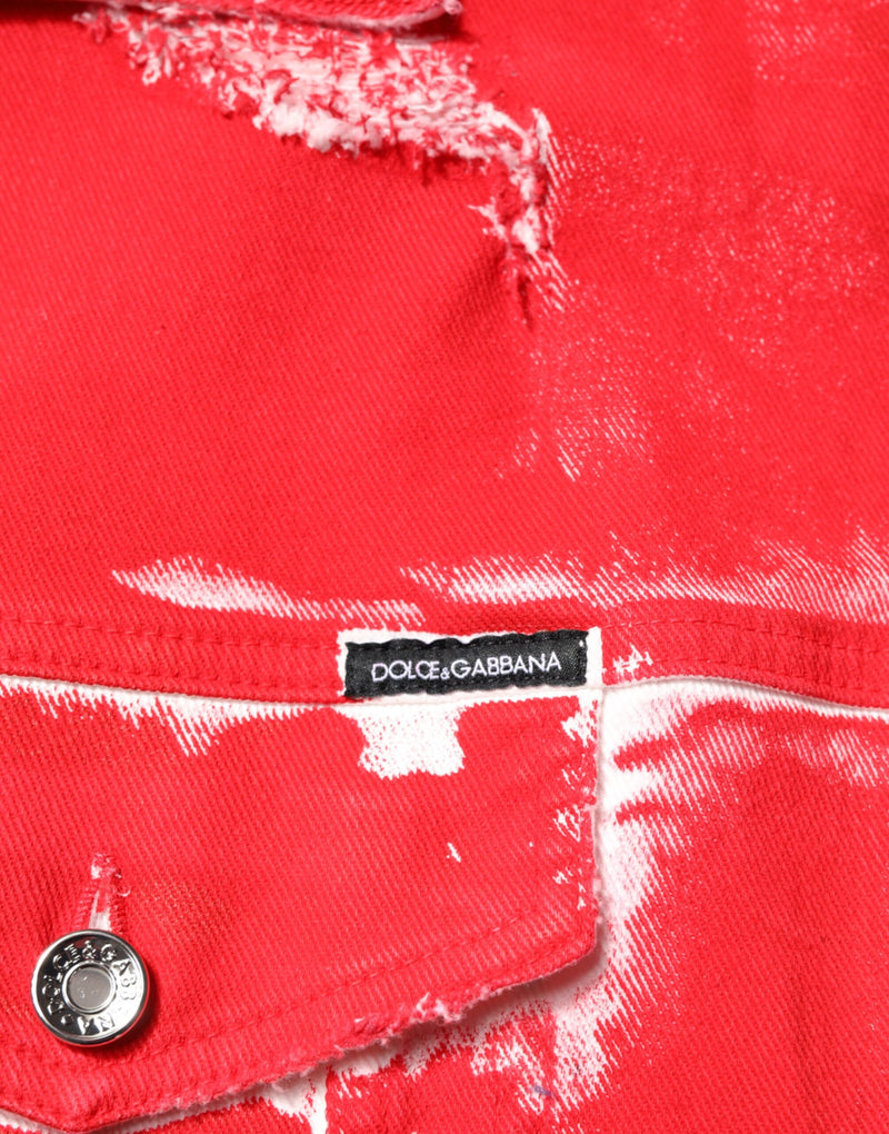 Gilet sans manches rouge avec plaque logo Dolce & Gabbana