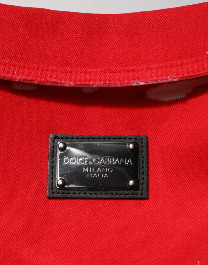 Gilet sans manches rouge avec plaque logo Dolce & Gabbana