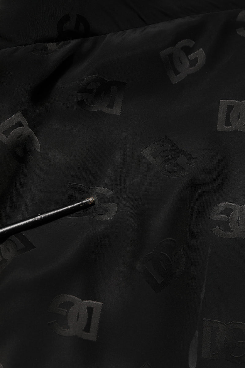 Dolce & Gabbana Veste manteau en polyester noir avec logo monogramme