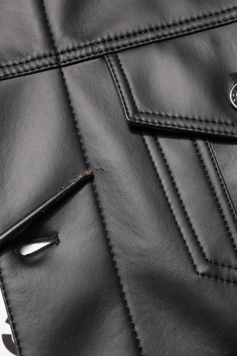 Veste motard à boutons en polyester noir de Dolce & Gabbana