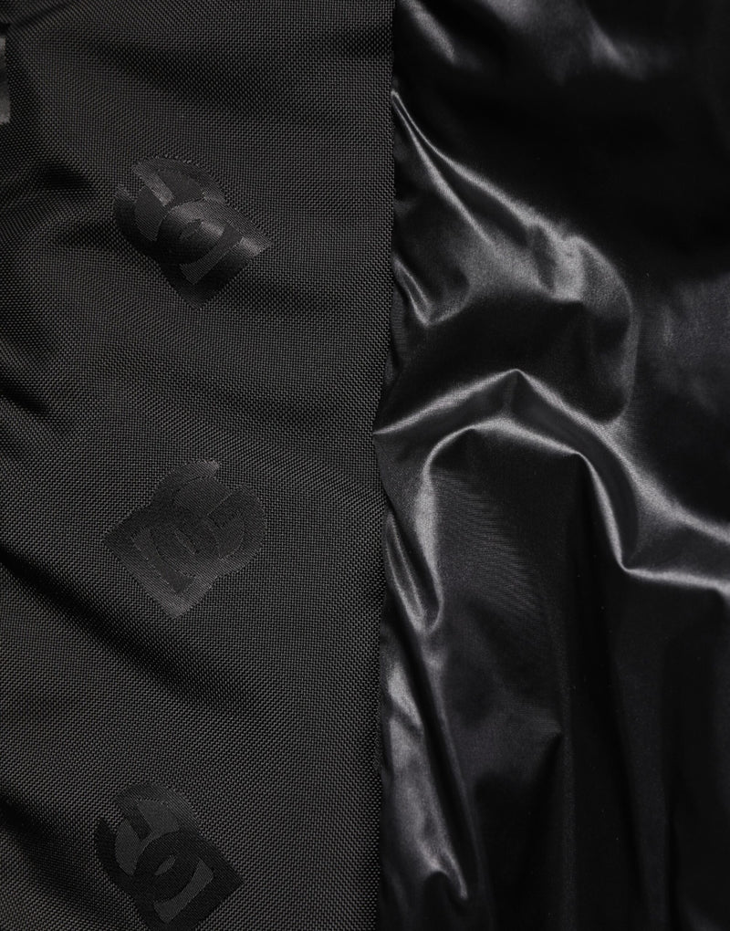 Veste coupe-vent cargo noire à logo mania de Dolce & Gabbana