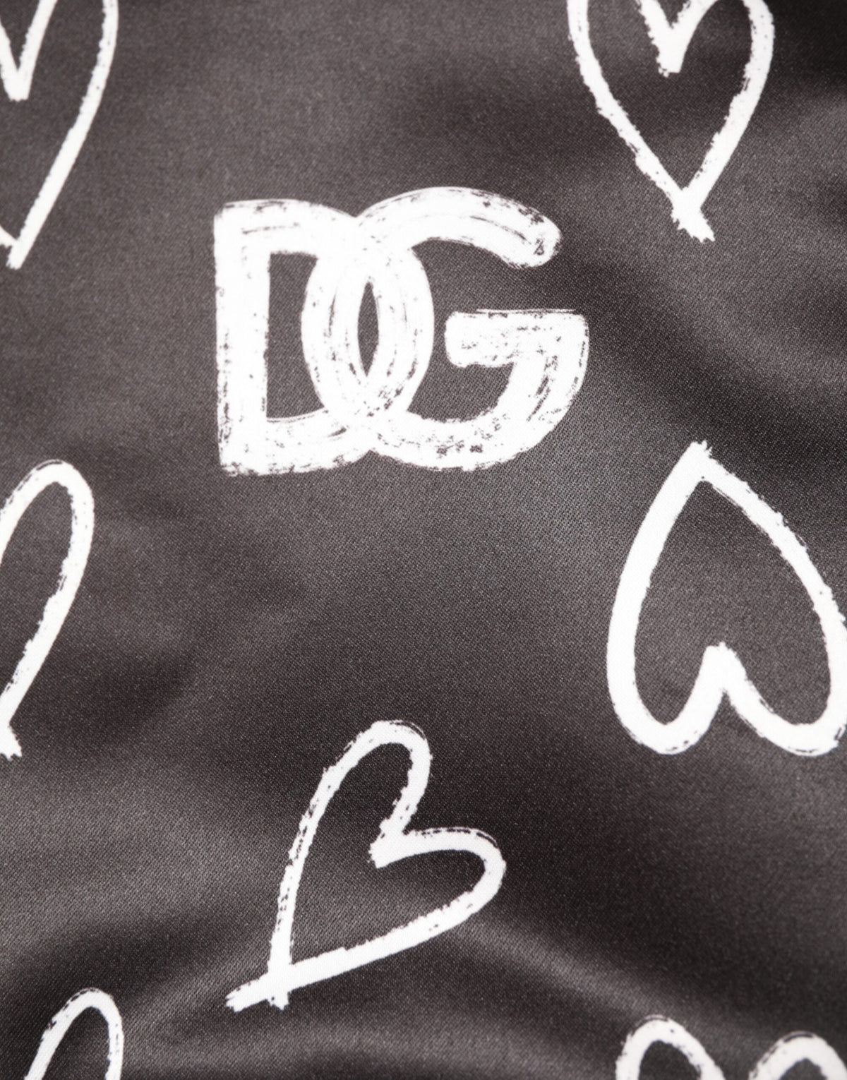 Bomber Jacket en Polyester Noir à Motif Coeur de Dolce & Gabbana