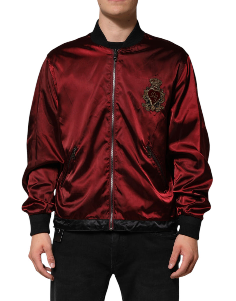 Veste en nylon marron brodée du logo DG de Dolce & Gabbana