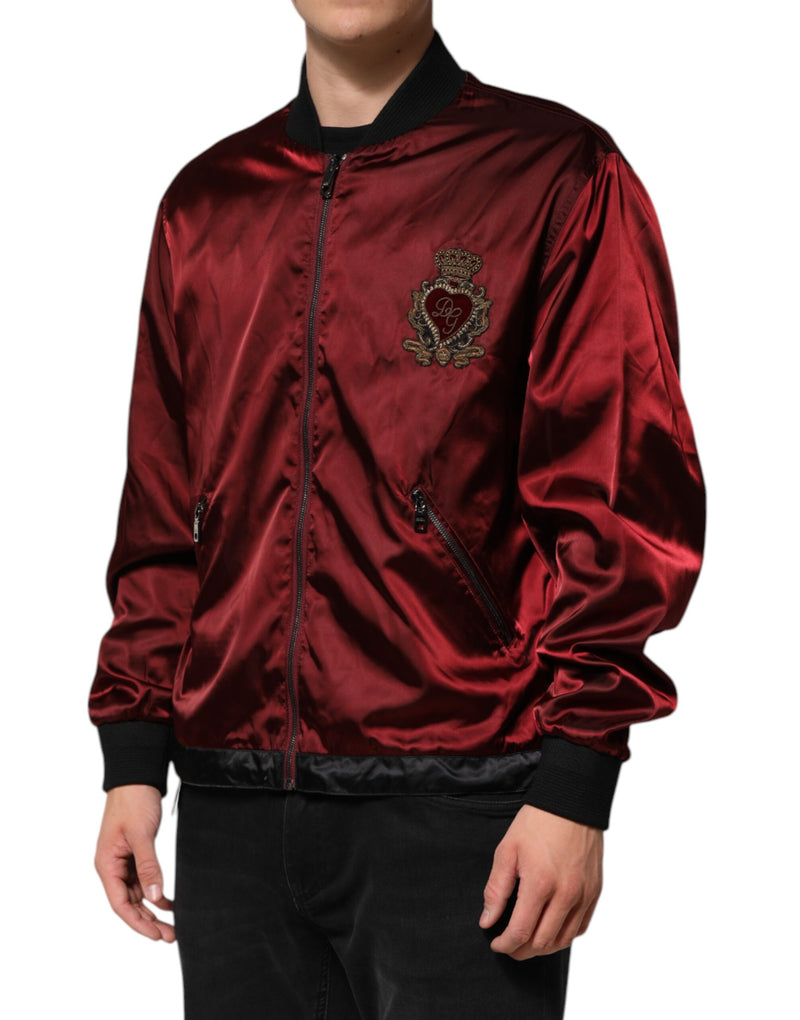 Veste en nylon marron brodée du logo DG de Dolce & Gabbana