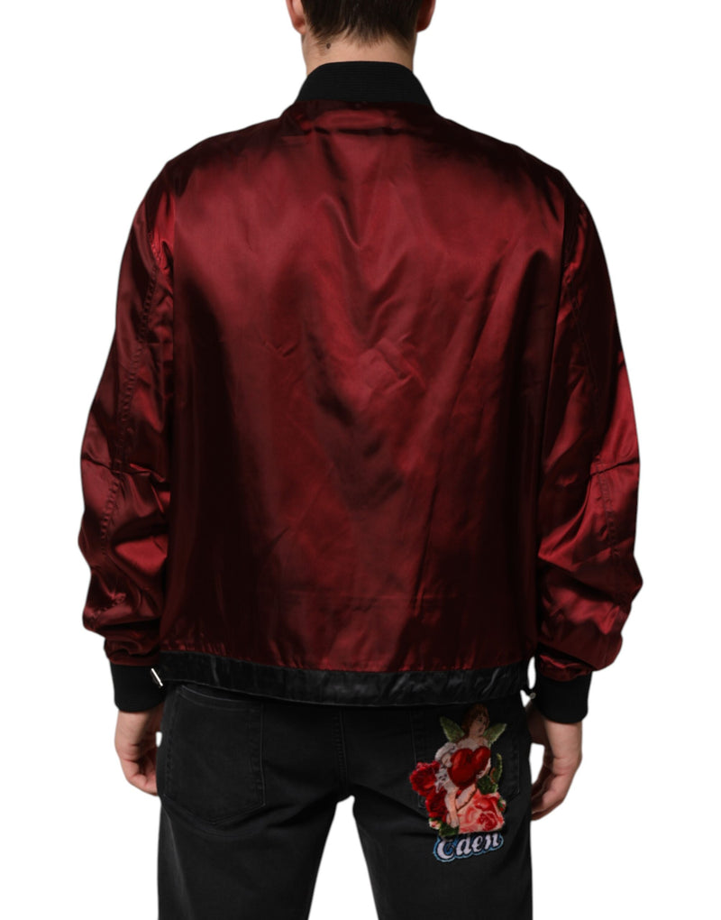 Veste en nylon marron brodée du logo DG de Dolce & Gabbana