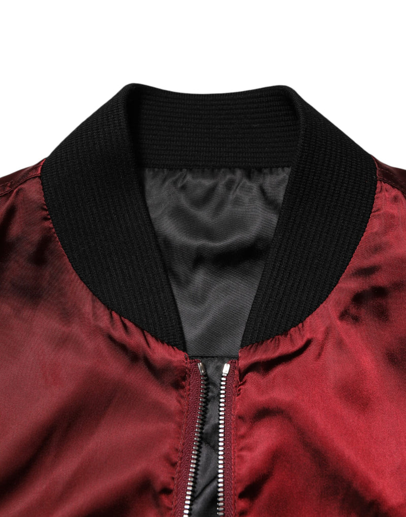 Veste en nylon marron brodée du logo DG de Dolce & Gabbana