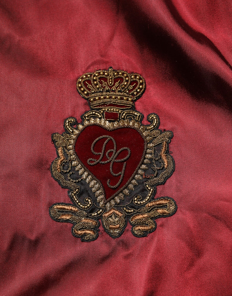 Veste en nylon marron brodée du logo DG de Dolce & Gabbana