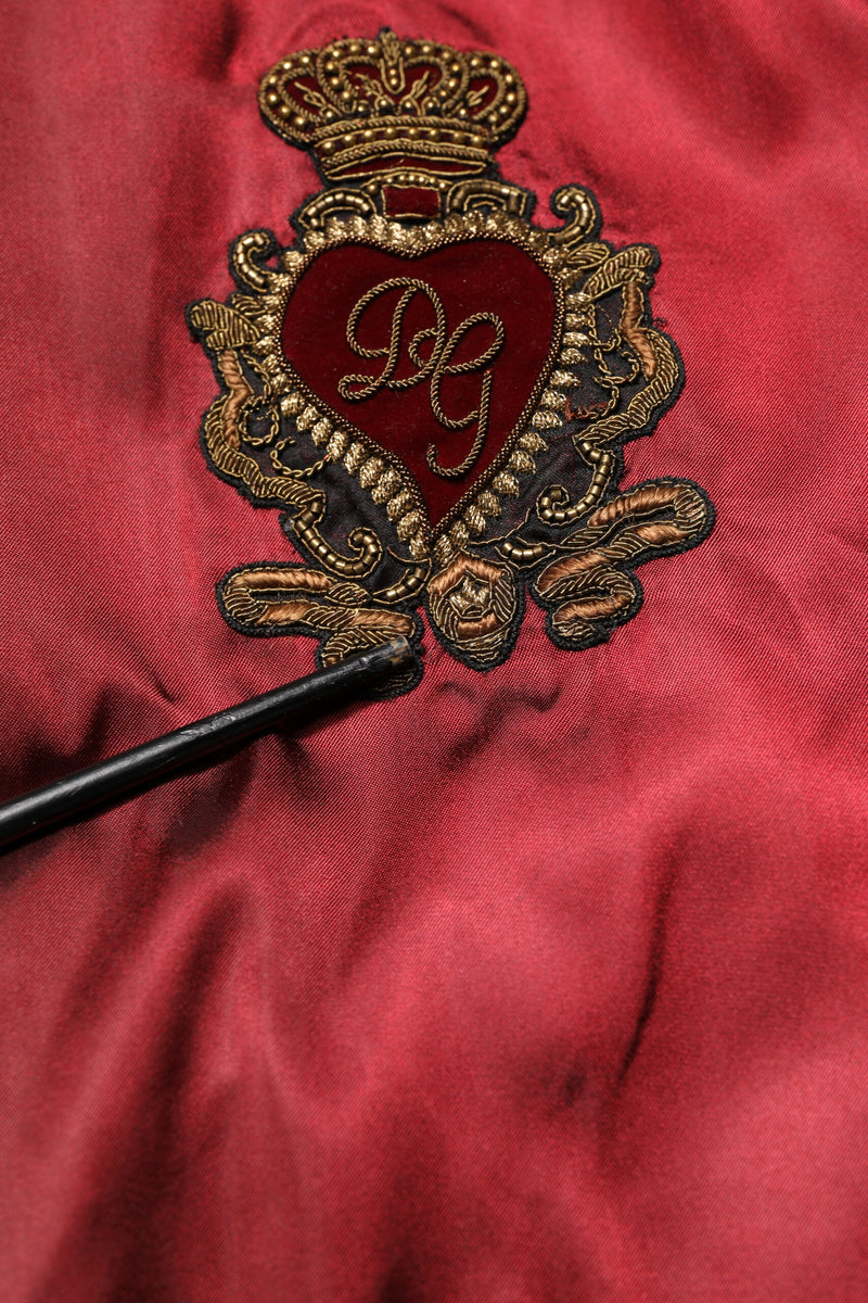 Veste en nylon marron brodée du logo DG de Dolce & Gabbana