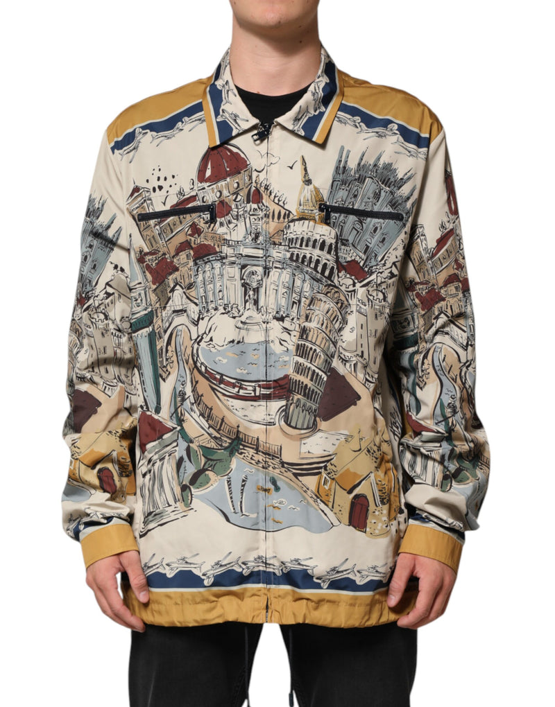 Bomber Jacket pour Homme à Motifs Italiens Multicolores de Dolce & Gabbana