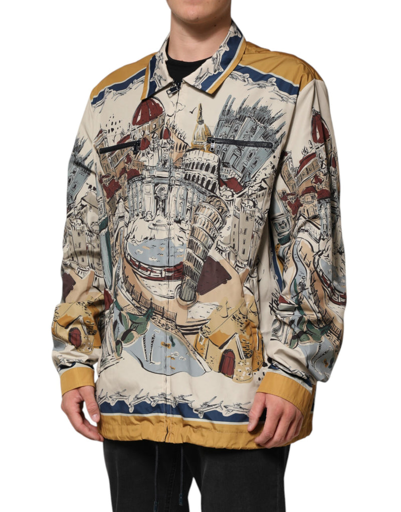 Bomber Jacket pour Homme à Motifs Italiens Multicolores de Dolce & Gabbana