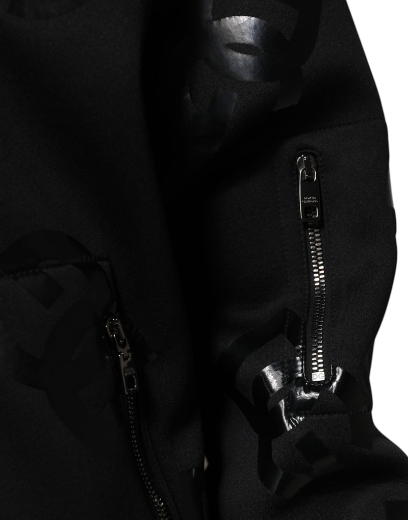 Bomber Jacket pour homme Dolce & Gabbana en laine noire avec logo DG Mania