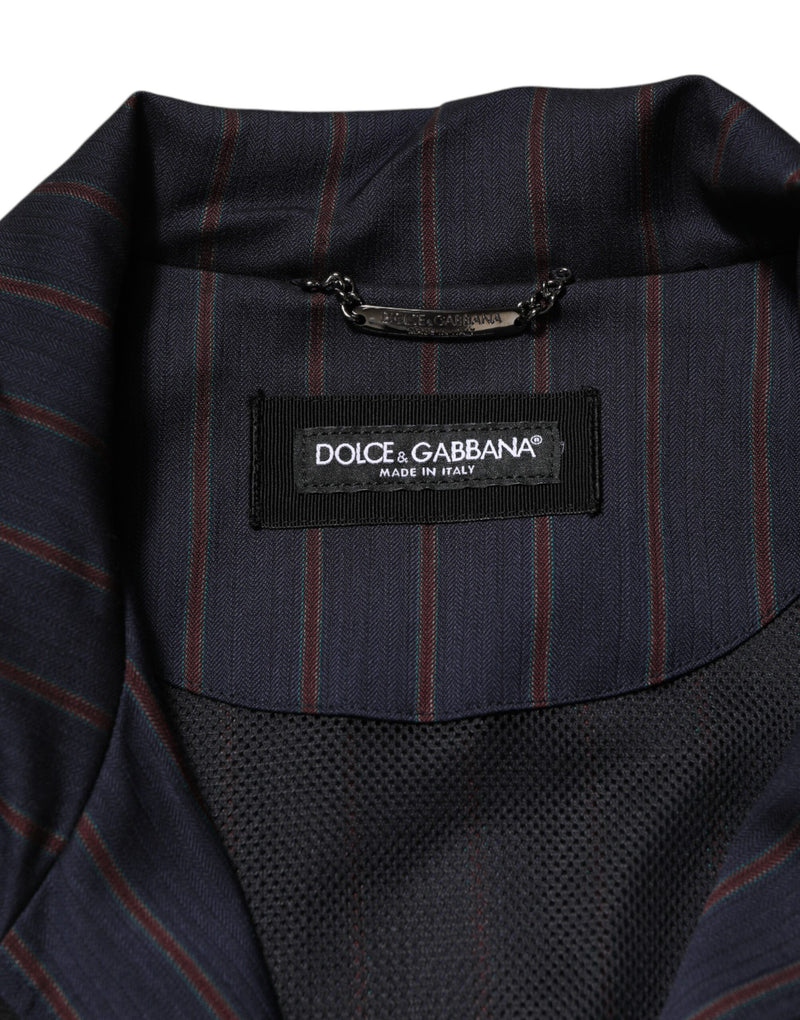 Veste à fermeture éclair à logo et rayures bleues et rouges de Dolce & Gabbana