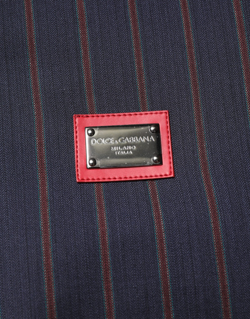 Veste à fermeture éclair à logo et rayures bleues et rouges de Dolce & Gabbana