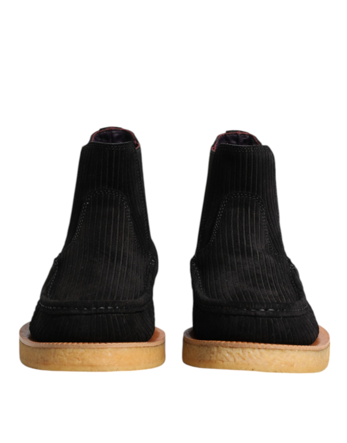 Dolce & Gabbana Black Calf Suede Slip On Ankle Boots