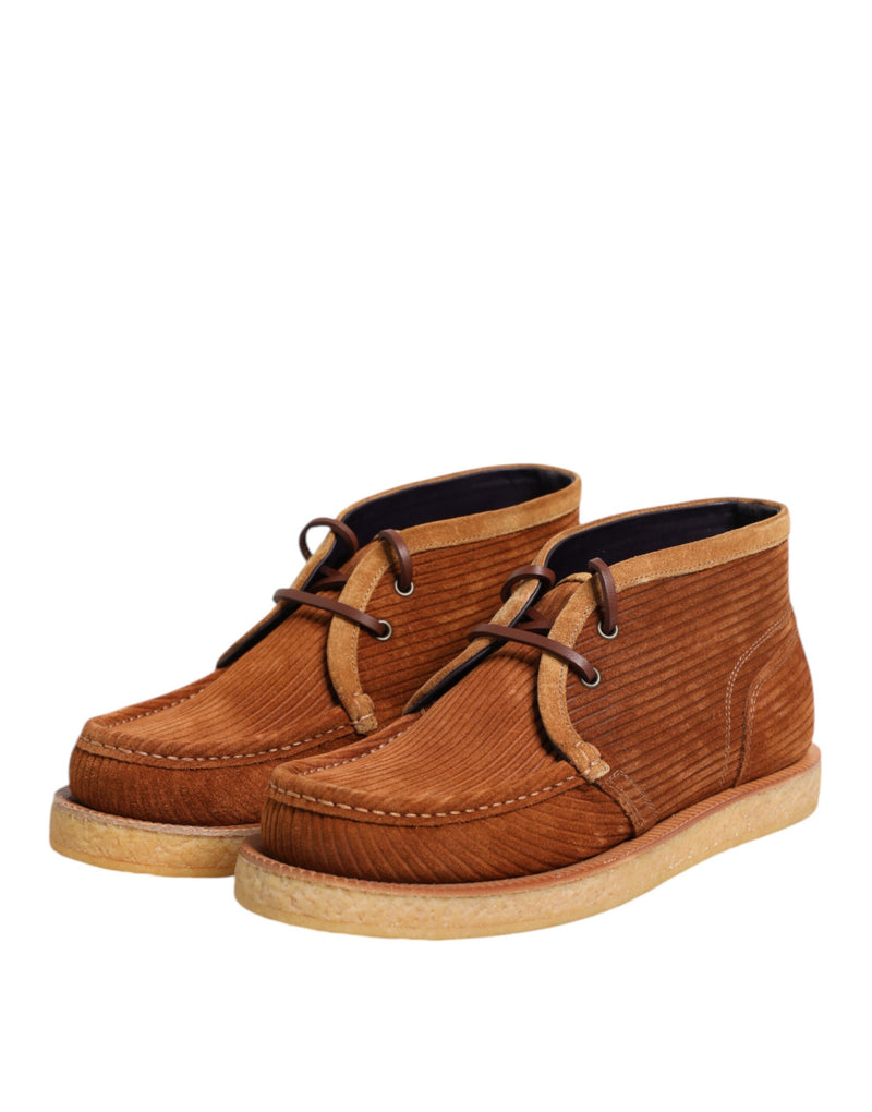 Dolce & Gabbana Brown Suede Nubuck Leather Desert Ankle Boots