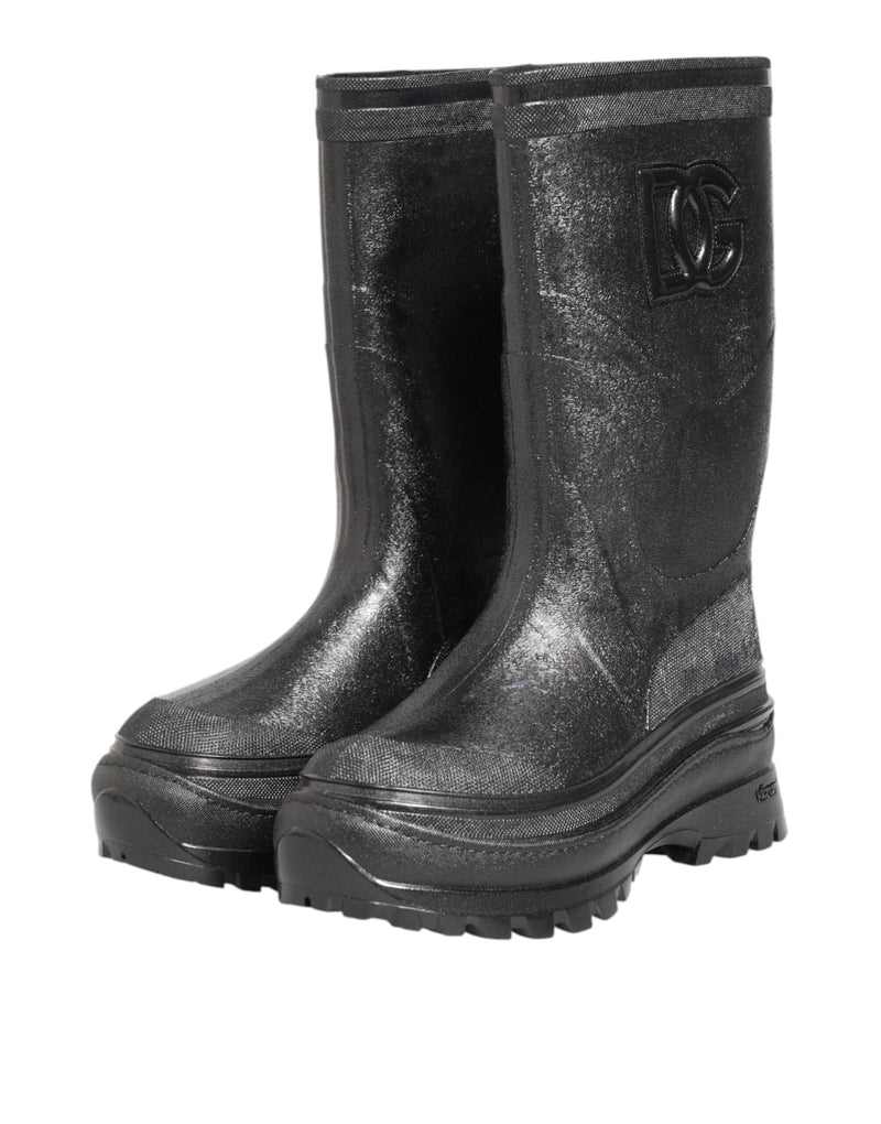 Dolce & Gabbana Metallic Brown Pull On Rain Boots for Men
