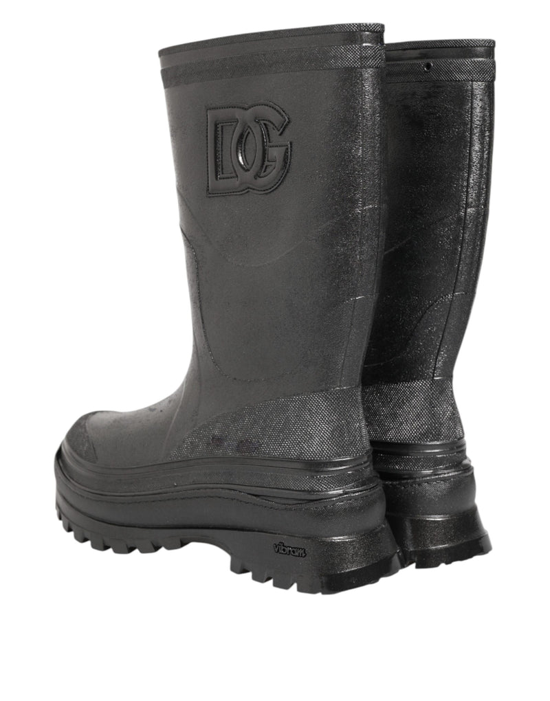 Dolce & Gabbana Metallic Brown Pull On Rain Boots for Men