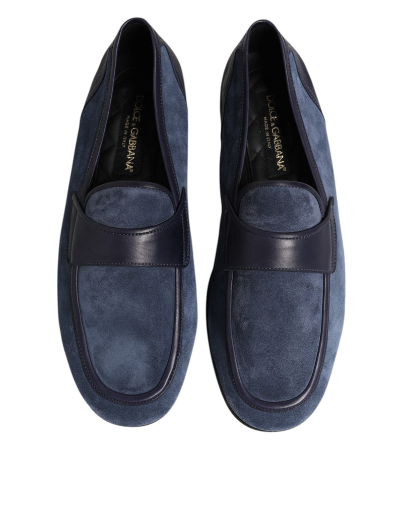 Dolce & Gabbana Ariosto Blue Suede Leather Loafers