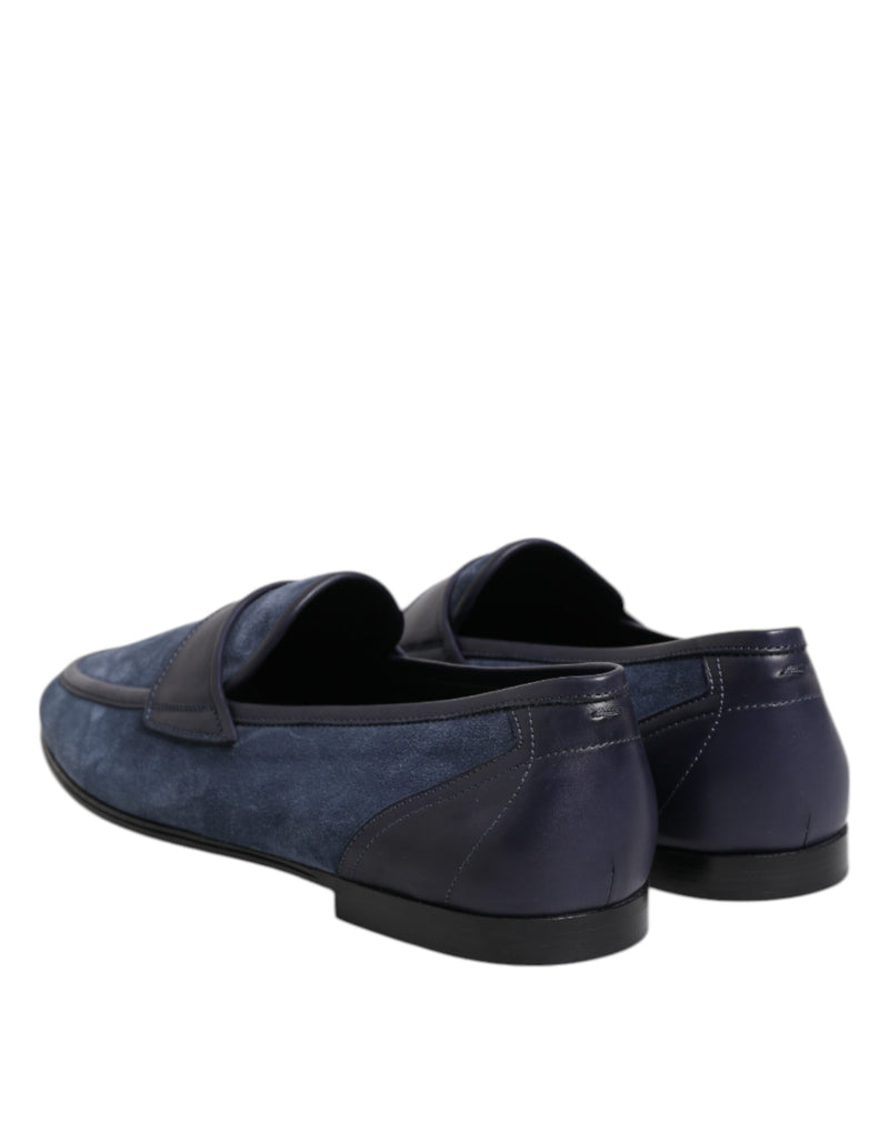 Dolce & Gabbana Ariosto Blue Suede Leather Loafers
