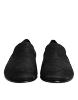 Dolce & Gabbana Black Floral Brocade Loafers for Men