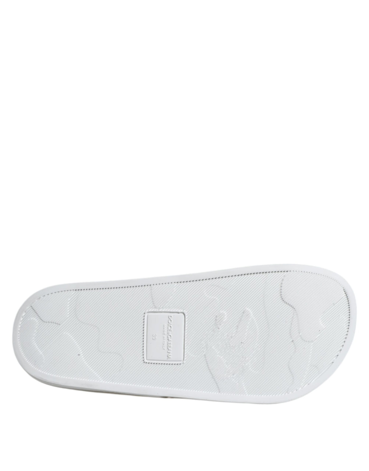 Dolce & Gabbana White Leather Slides Sandals for Men
