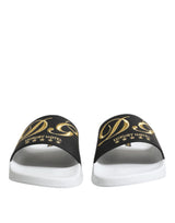 Sandales en cuir noir et blanc Dolce & Gabbana pour la plage