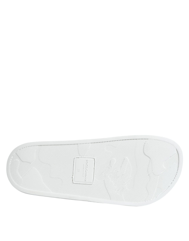 Sandales en cuir noir et blanc Dolce & Gabbana pour la plage