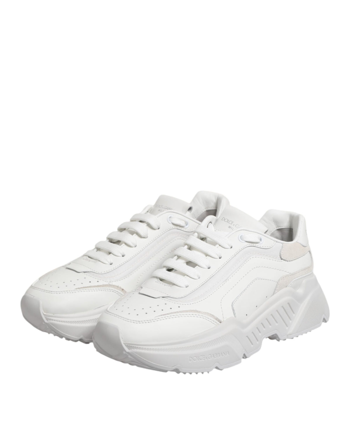 Dolce & Gabbana White Leather Daymaster Low Top Sneakers