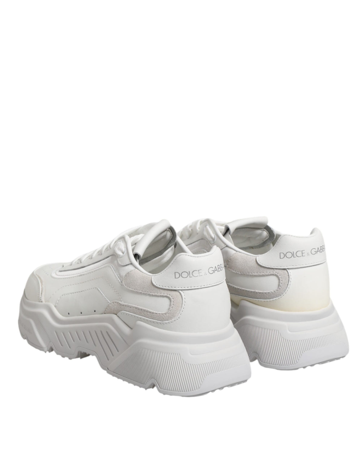 Dolce & Gabbana White Leather Daymaster Low Top Sneakers