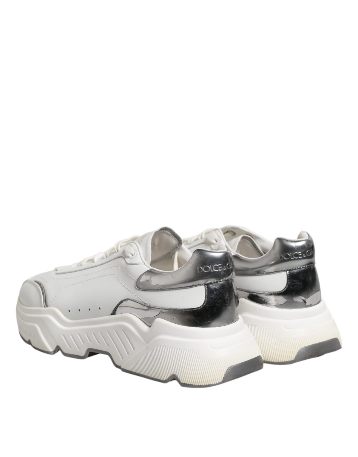 Dolce & Gabbana White Daymaster Leather Low Top Sneakers