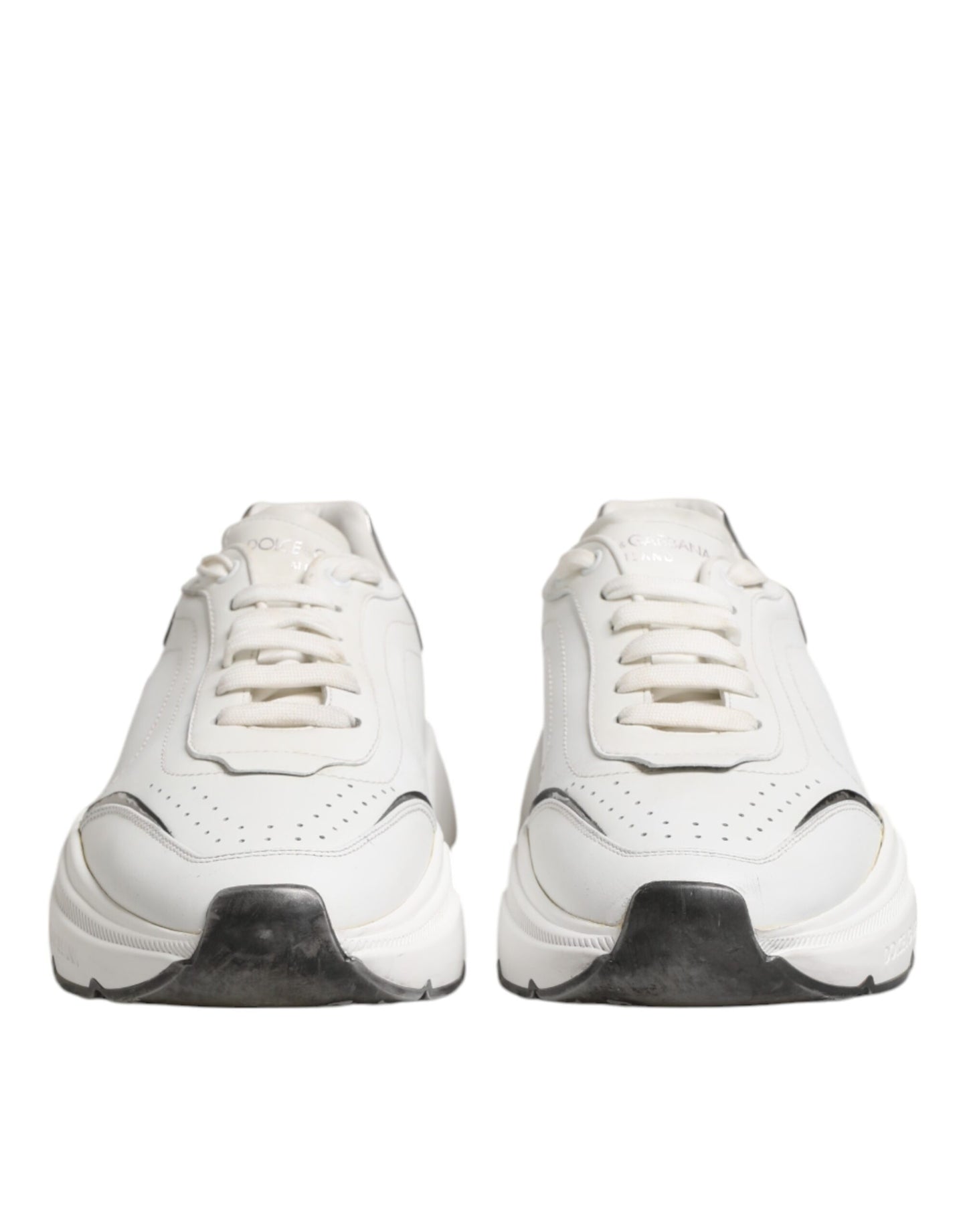 Dolce & Gabbana White Daymaster Leather Low Top Sneakers Shoes