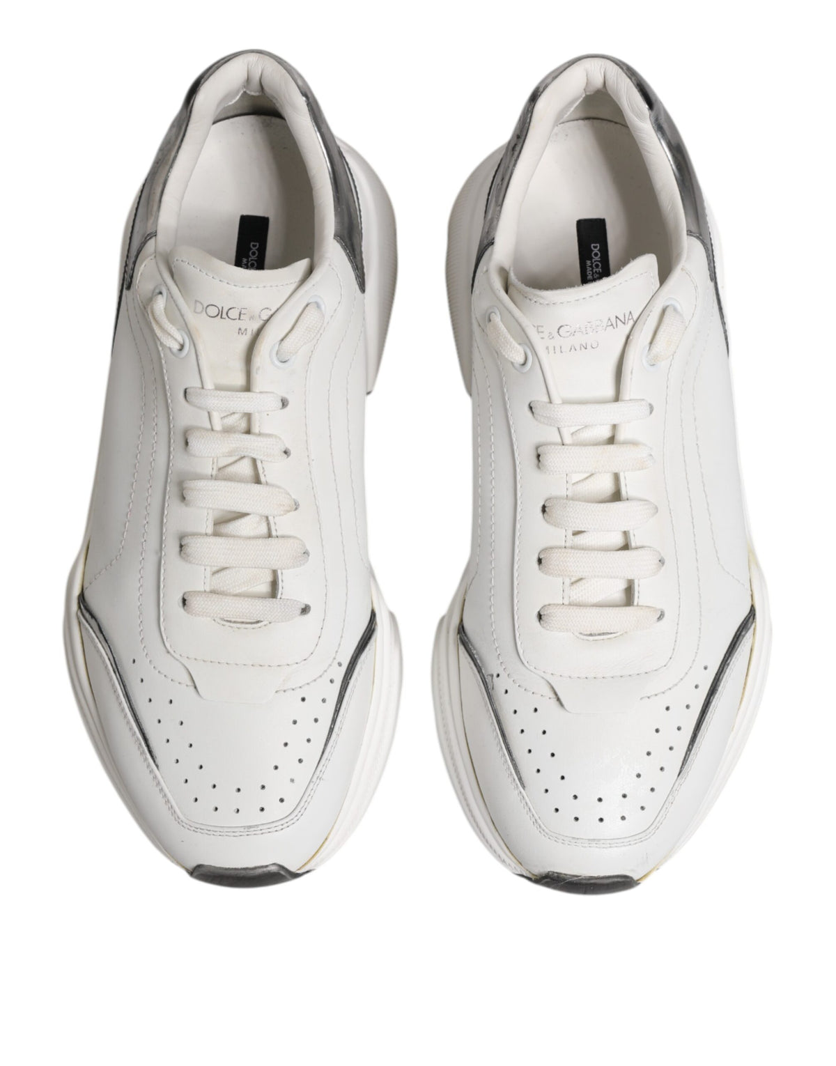 Dolce & Gabbana White Daymaster Leather Low Top Sneakers
