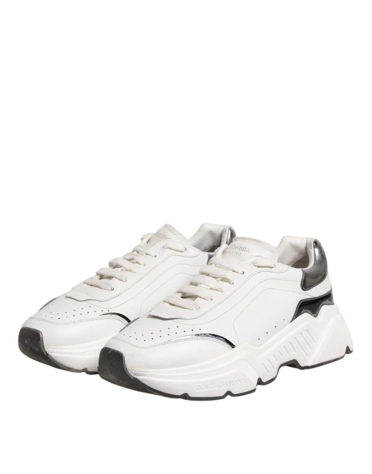 Dolce & Gabbana White Daymaster Leather Low Top Sneakers