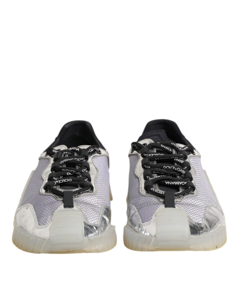 Dolce & Gabbana Black Silver NS1 Men Low Top Sneakers