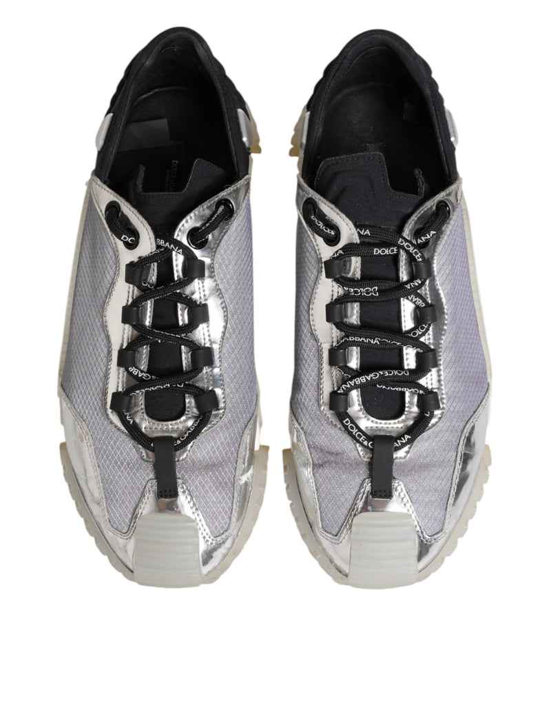 Dolce & Gabbana Black Silver NS1 Men Low Top Sneakers