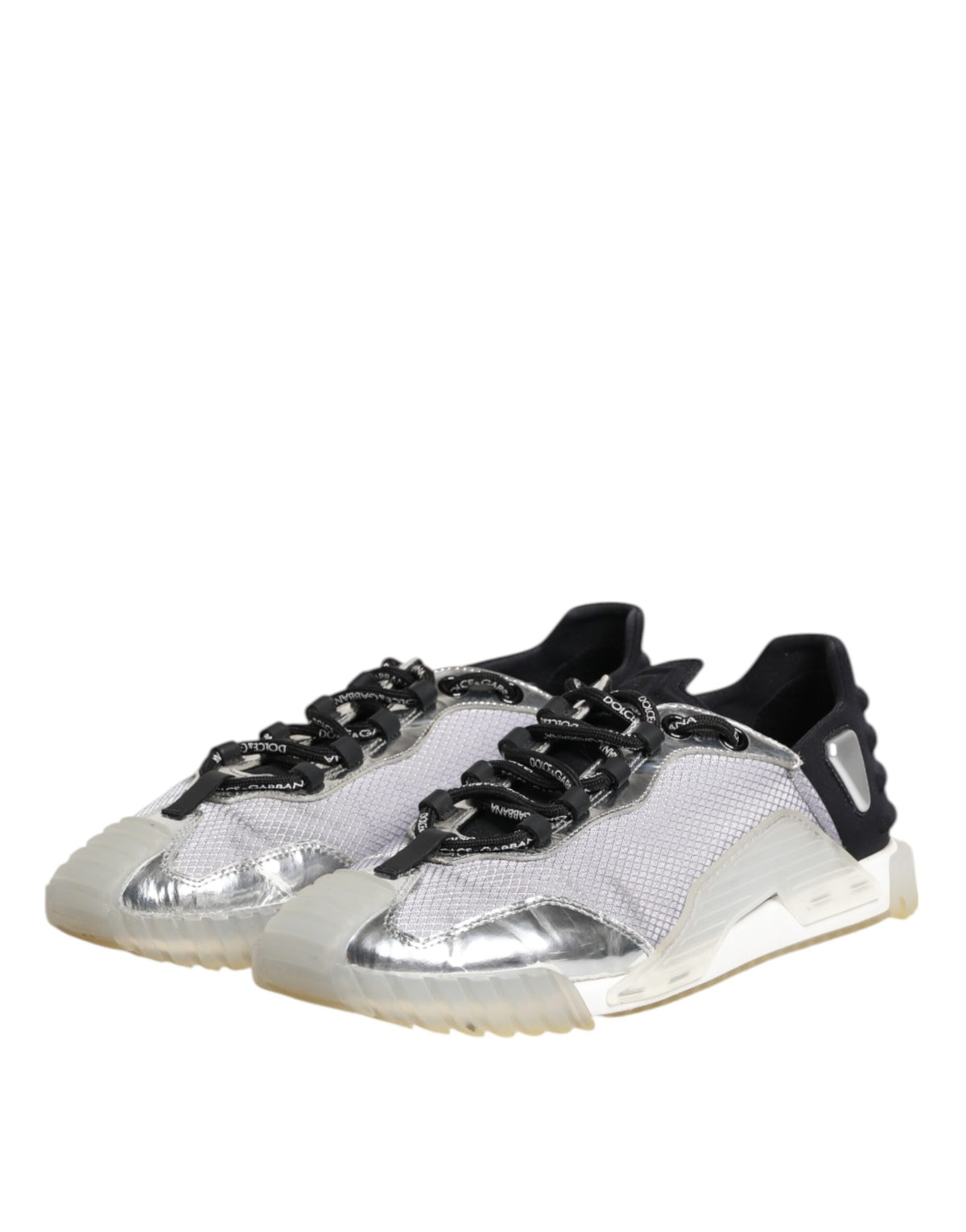 Dolce & Gabbana Black Silver NS1 Men Low Top Sneakers