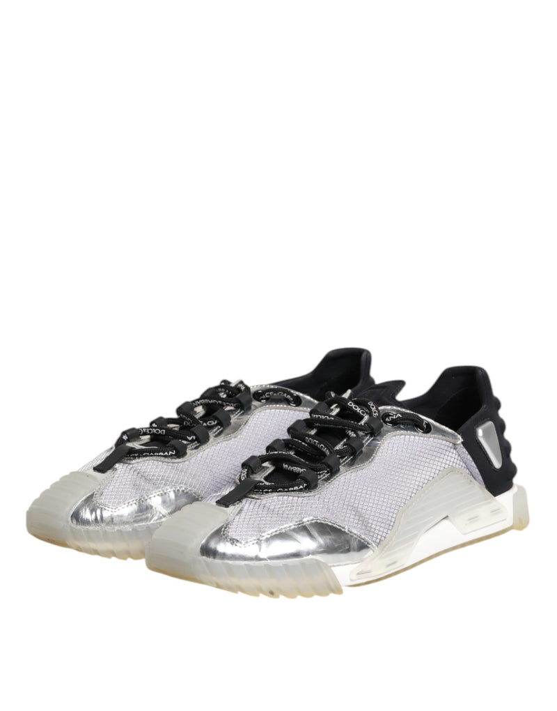 Dolce & Gabbana Black Silver NS1 Men Low Top Sneakers