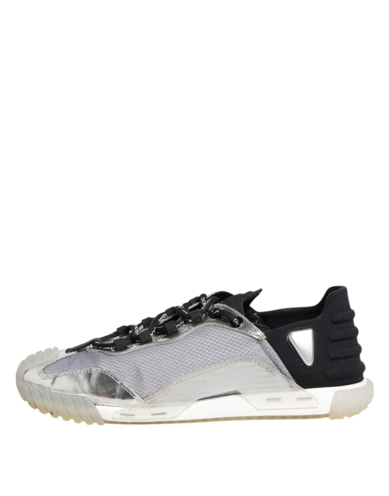 Dolce & Gabbana Black Silver NS1 Men Low Top Sneakers