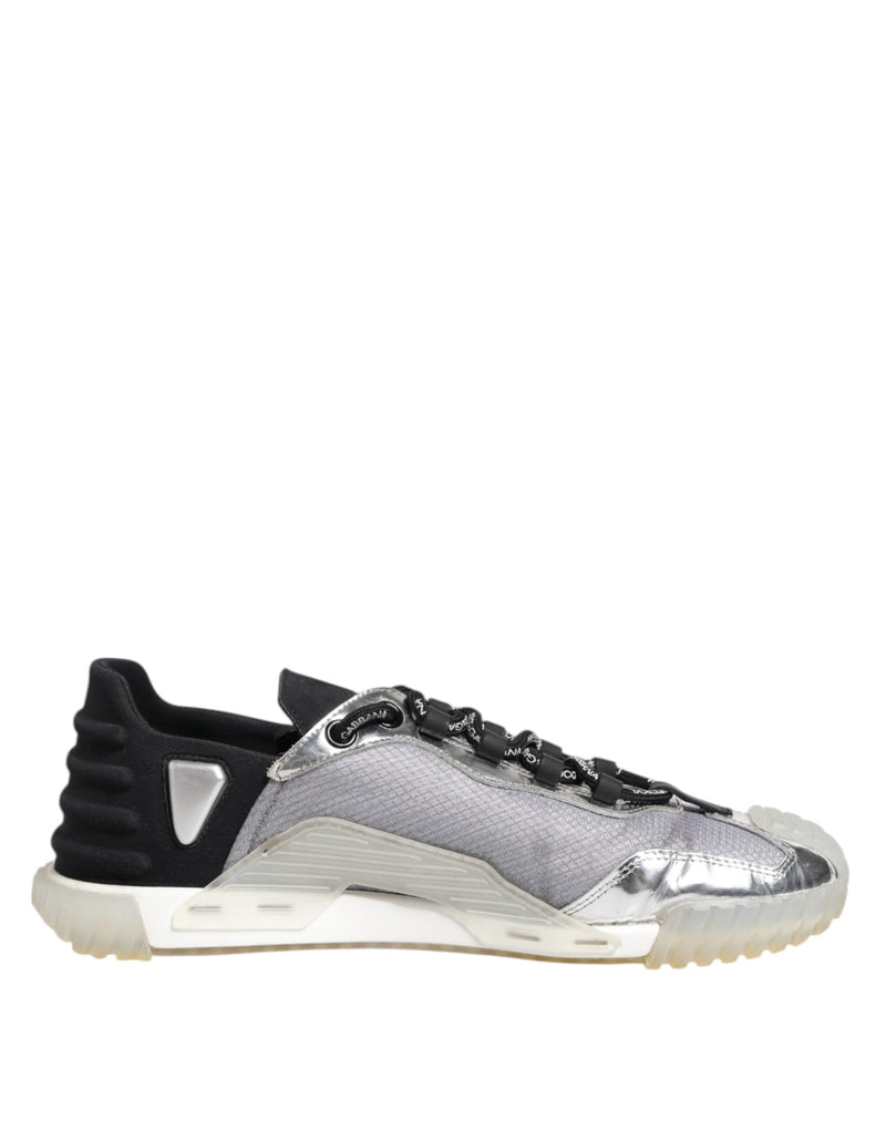 Dolce & Gabbana Black Silver NS1 Men Low Top Sneakers