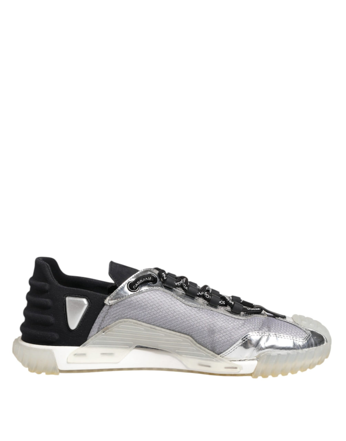 Dolce & Gabbana Black Silver NS1 Men Low Top Sneakers