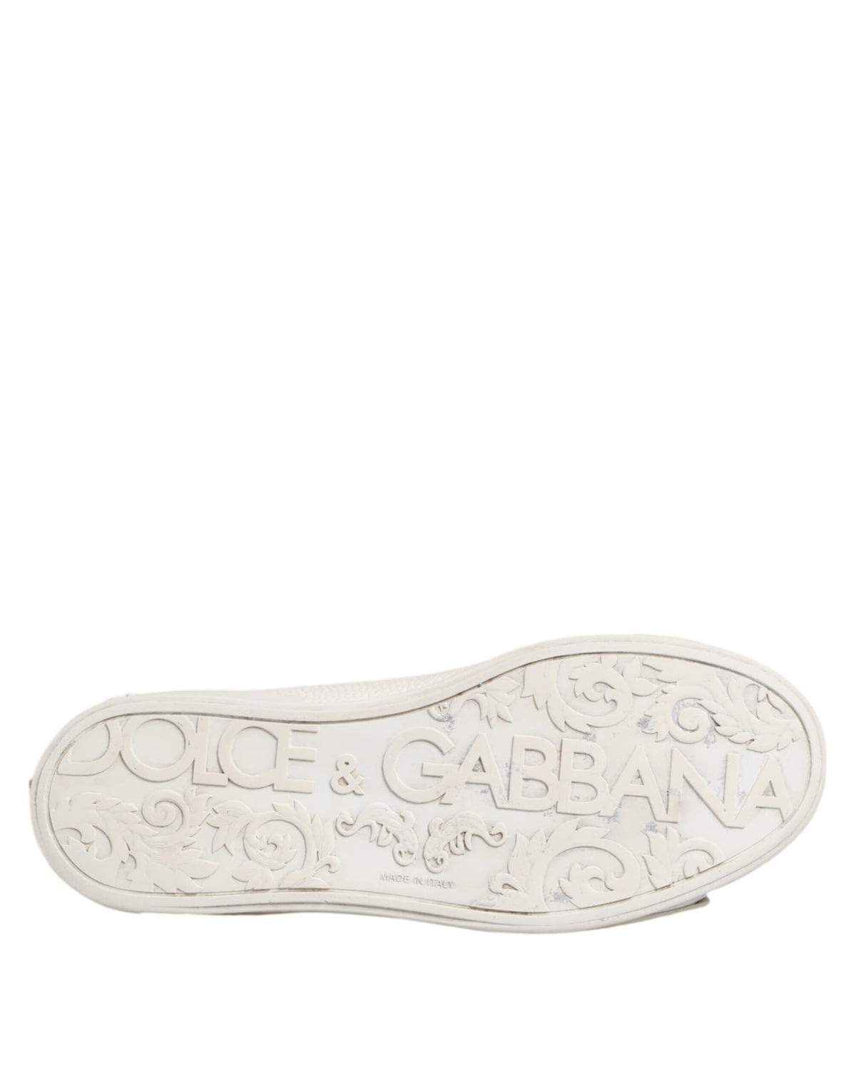 Dolce & Gabbana White Leather Mid Top Sneakers