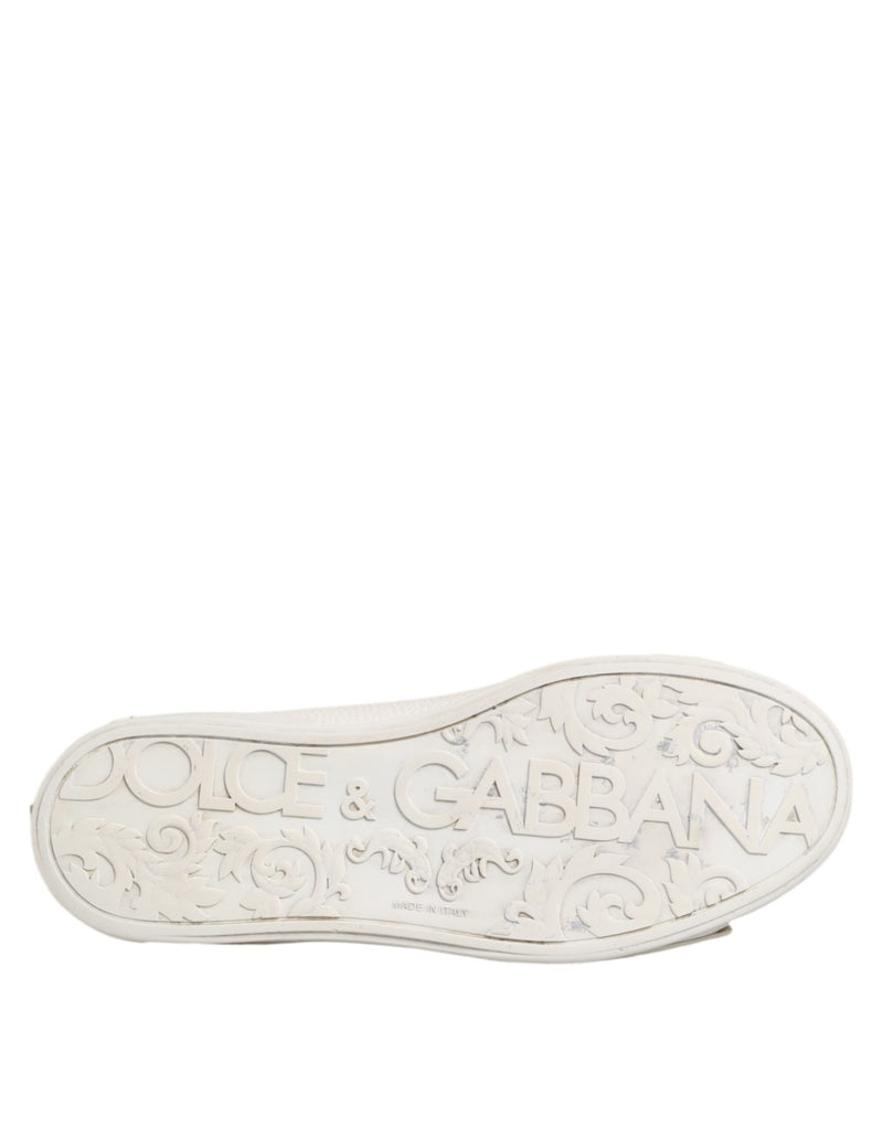 Dolce & Gabbana White Leather Mid Top Sneakers - Luxurious Style
