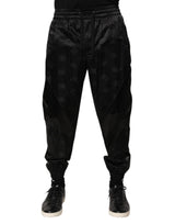 Pantalon de jogging en coton noir pour homme Dolce &amp; Gabbana avec logo DG imprimé.