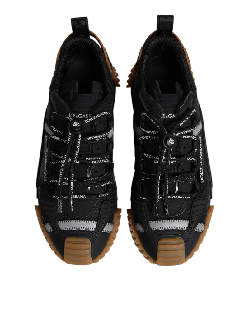 Dolce & Gabbana Black Logo Lace Up Low Top NS1 Sneakers