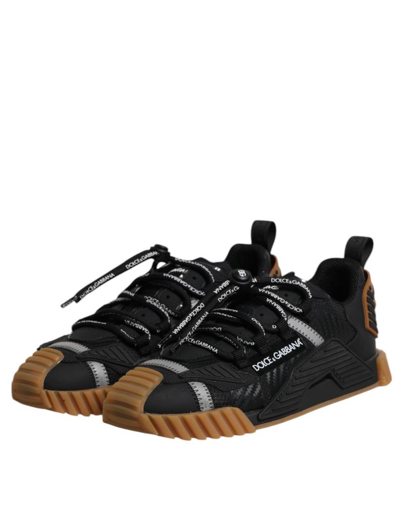 Dolce & Gabbana Black Logo Lace Up Low Top NS1 Sneakers