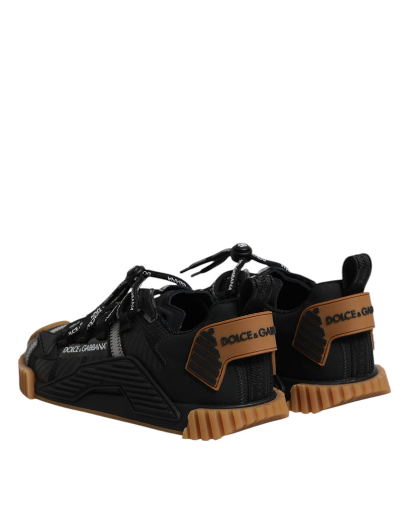 Dolce & Gabbana Black Logo Lace Up Low Top NS1 Sneakers