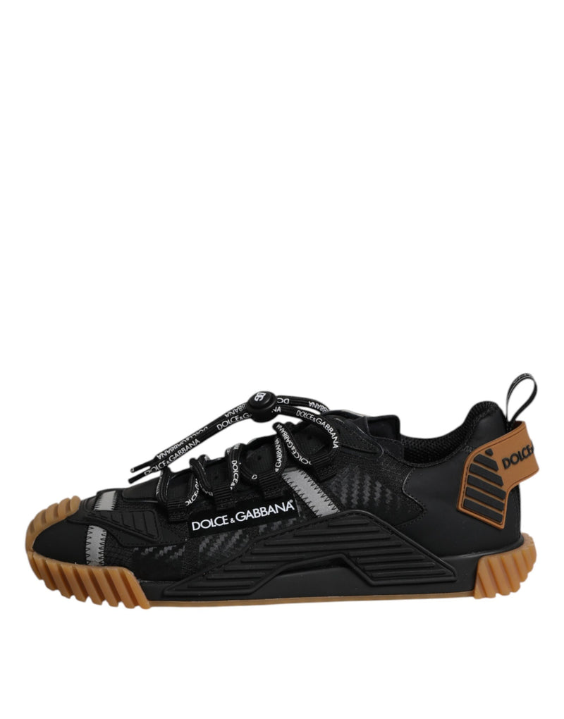 Dolce & Gabbana Black Logo Lace Up Low Top NS1 Sneakers