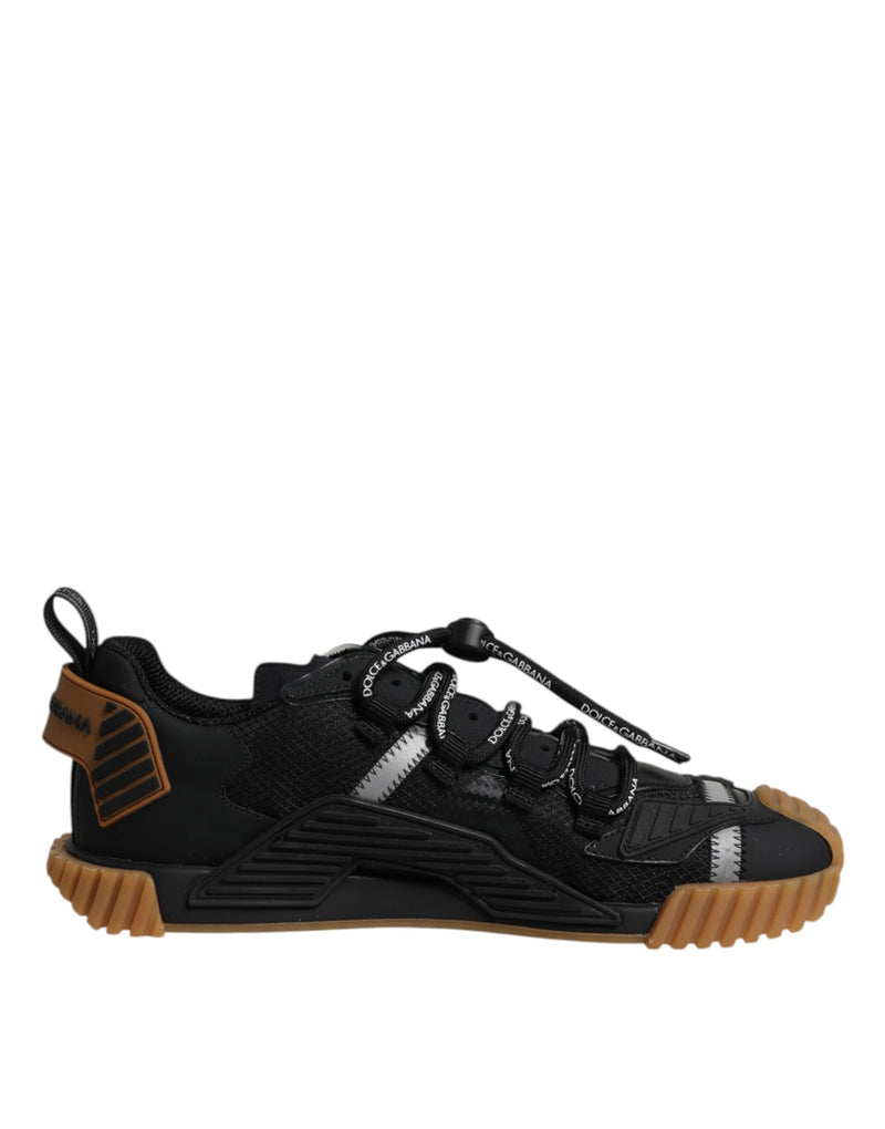 Dolce & Gabbana Black Logo Lace Up Low Top NS1 Sneakers